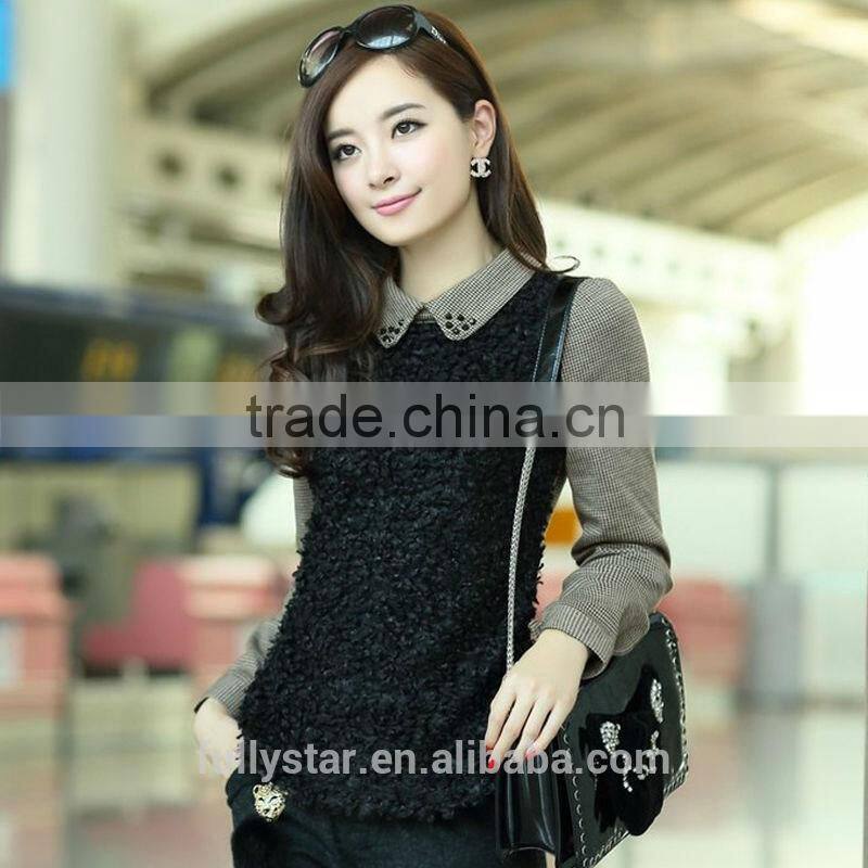 han edition Lambs wool top long mature coat
