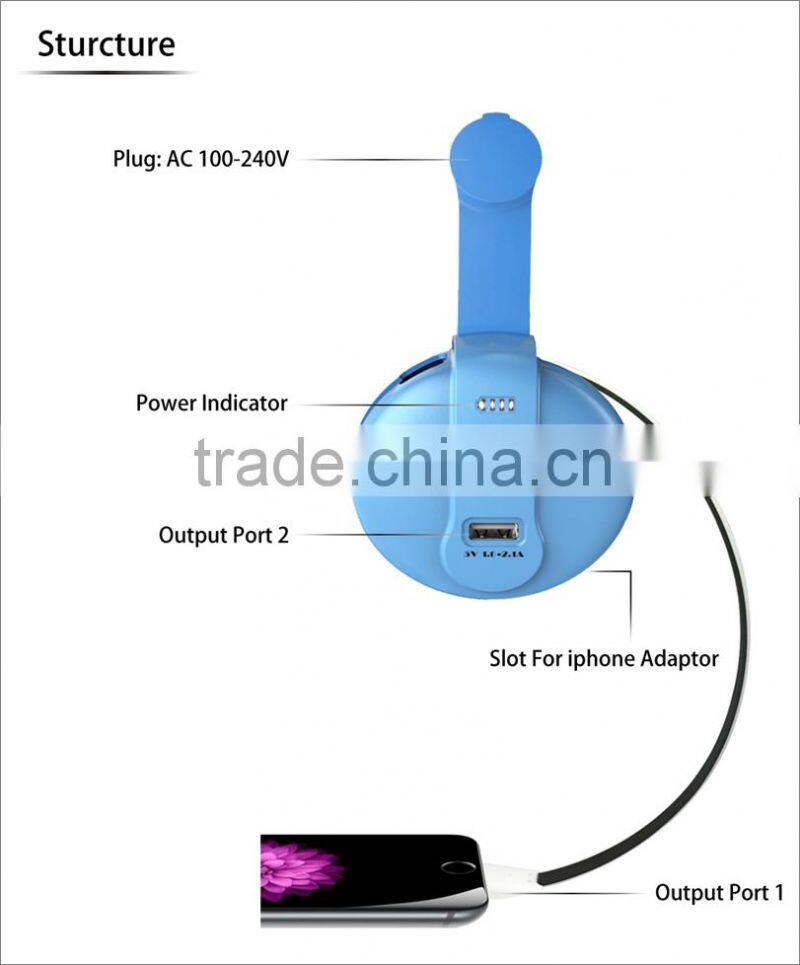3200mAh Mini Rechargeable Portable Charger with wall charger Output USB Port