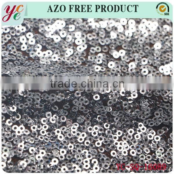 Fashion gold and silver sequin tulle fabric embroidery for dress