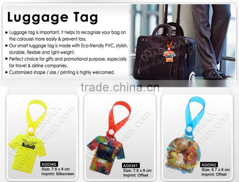 Custom made multi-use novelty airline pvc bag tag
