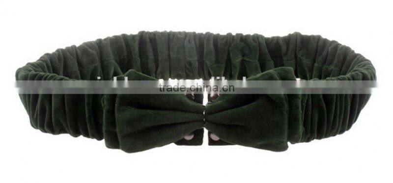 European and America fashion ladies and women bowknot lint cloth elastric wide waist belt