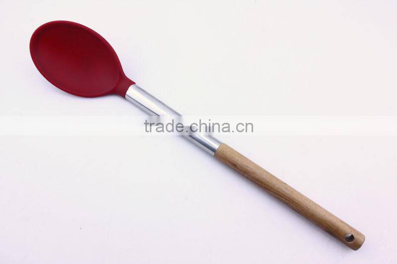 Premium Silicone Kitchen Utensil Food Grade With Wood Handle