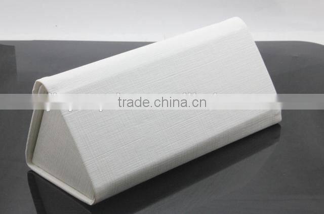 PU material trangle shape fashion foldable sunglasses case and save space for shipping