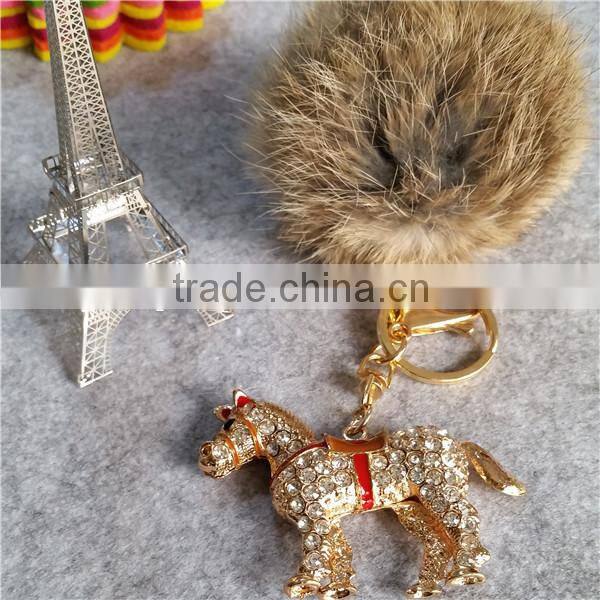 wholesale Rabbit Fur Ball Keychain with low price