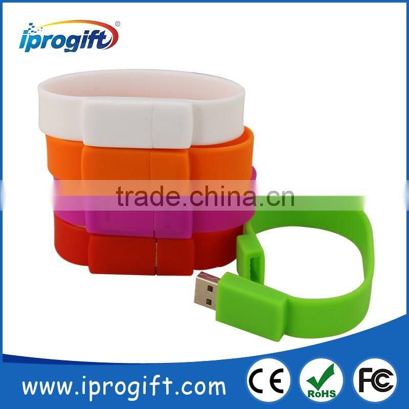 China factory low price customized logo sillicon bracelet USB Flash Drive 1GB 2GB 4GB 8GB