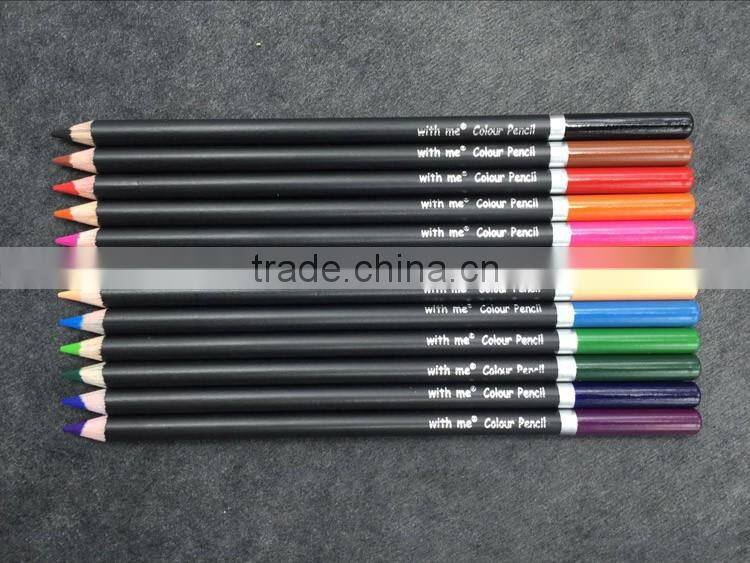 12c 7 inch High quality color dipped matt black round bar color pencil