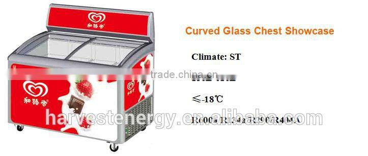 supermarket commercial ice cream freezer glass door chest freezer