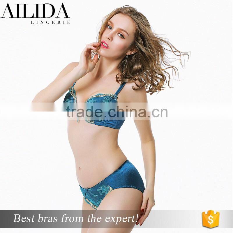 Womens Push Up Bra Set Pattern Underwear Lace Flower Sexy Underwire Bra