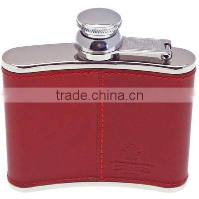 New fashion 4oz stainless steel hip flask with PU leather wrap