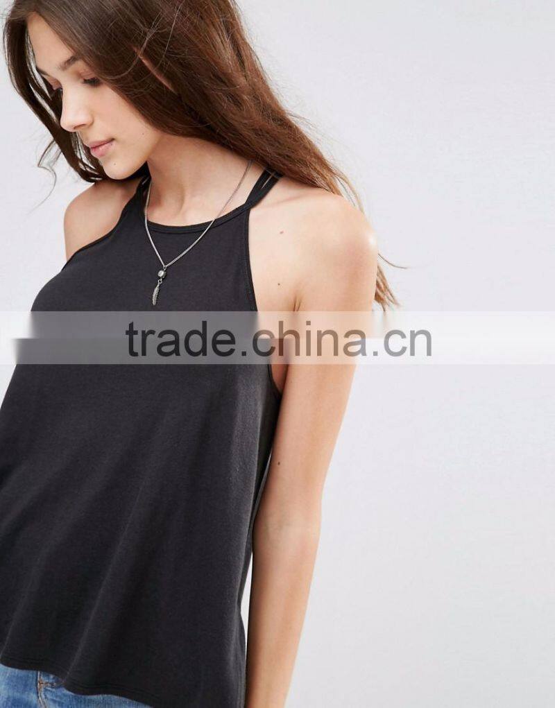 Daijun OEM high quality in plain custom summer women pink seamless wholesale polyester tank top