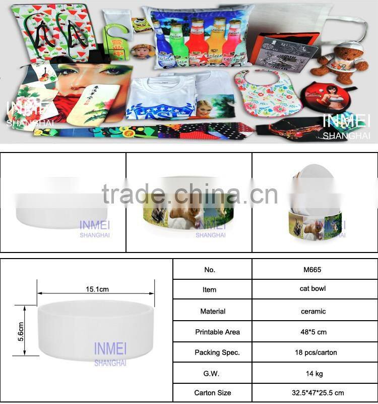 Ceramic blank unique cat food bowl