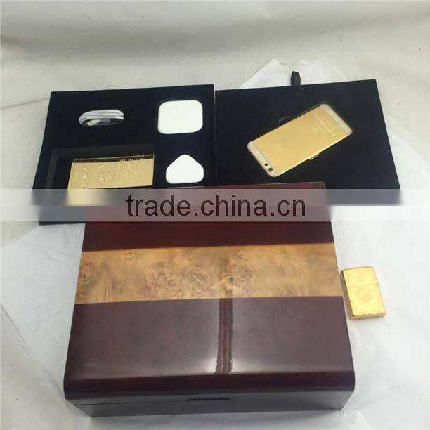 new design for apple iphone 6s plus gold frame body , for iphone 6s 24ct gold back cover