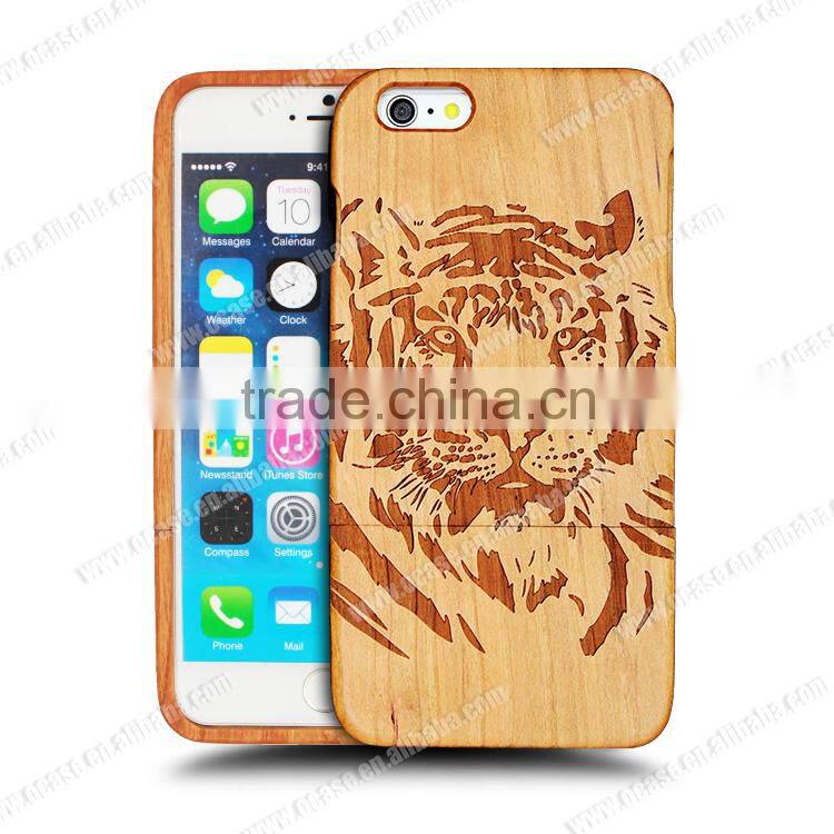 Universal Charming Engraving Durable wood phone case for Iphone 6 in two parts