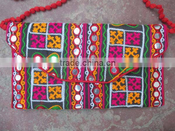 beautiful designer handmade Embroidered kutchi works stylish Indian banjara vintage tribal clutch bags