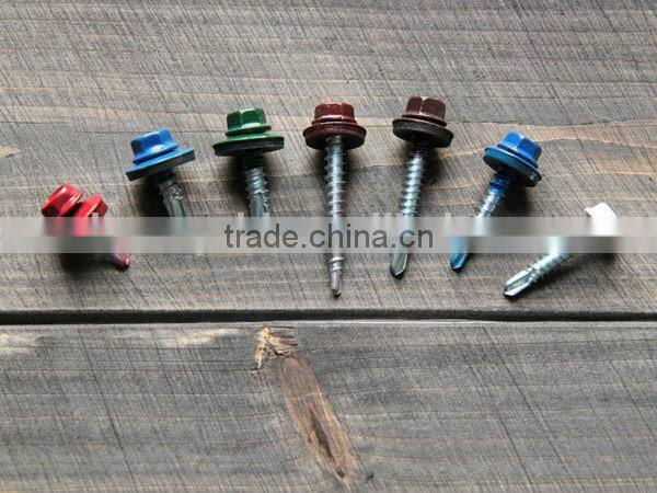 Hex Washer Head Self Drilling Screws with Color Painted roofing screw