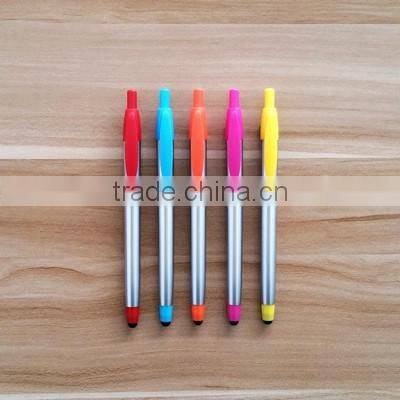 spray silver barrel click ballpen with stylus touch