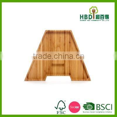 Hot new products for 2016 Letter bamboo snack tray wholesale