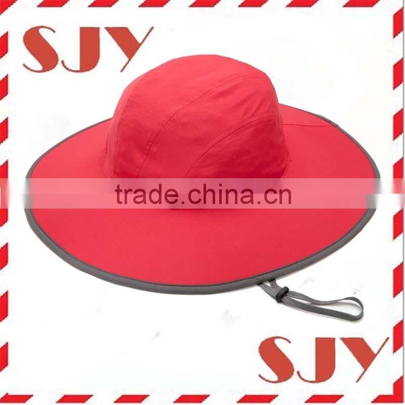 100% polyester dri fit wide brim folding women sun hats