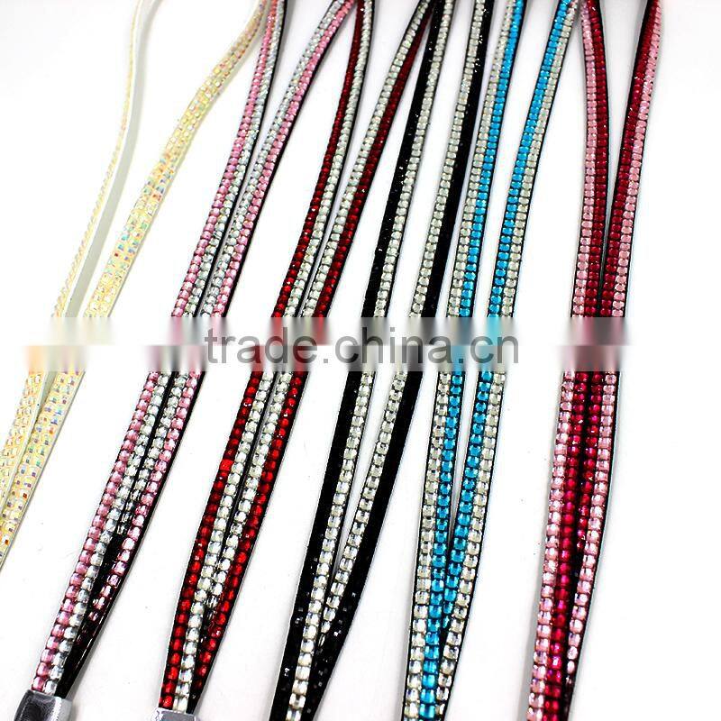 Fashion goody rhinestone crystal mobile phone strings with Tendrils buckle
