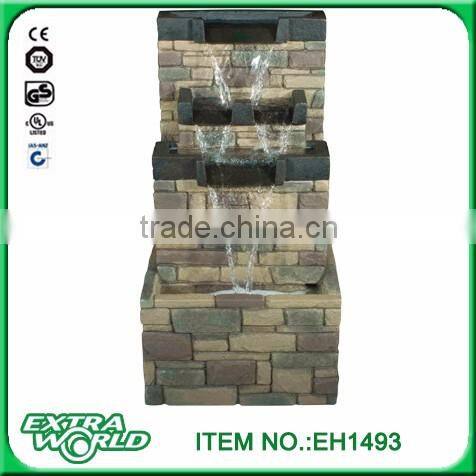 polyresin outdoor garden led fuente waterfall