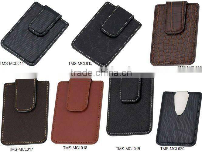 2016wholesale PU money clip fashion blank pu wallet for men