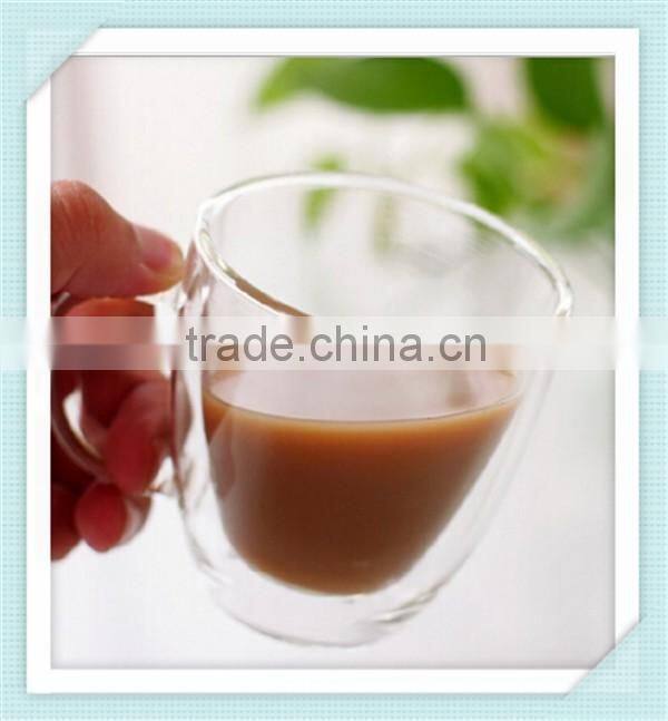 Heat-resistant double wall coffee glass hand blown double wall glass coffee cup for sale
