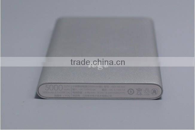 2016 new slim External Battery Pack xiaomi power bank/5000mAh powerbank of xiaomi brand