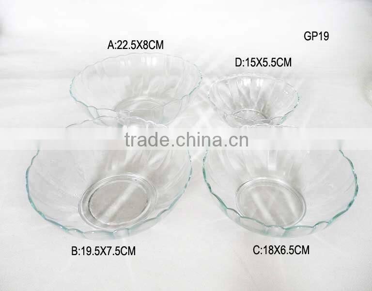 Wholesale tableware flower shaped glass bowl for salad