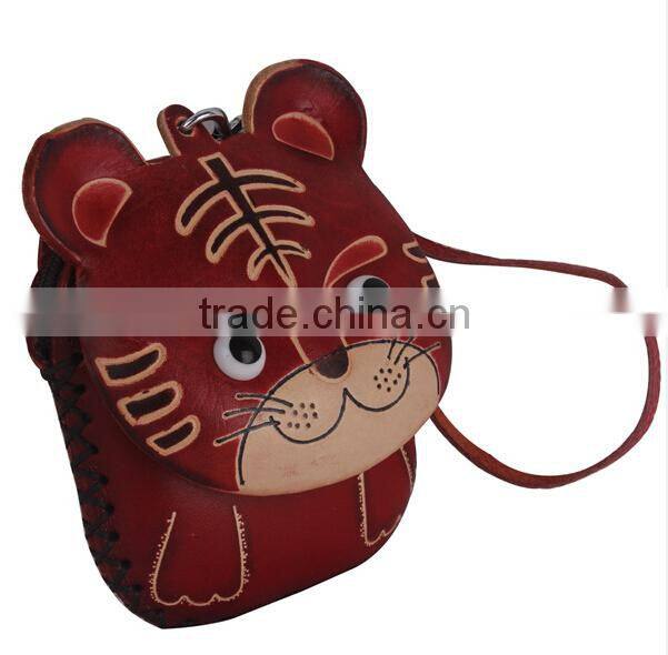Wholesale High quality Pure hand-made genuine leathter animal coin purse