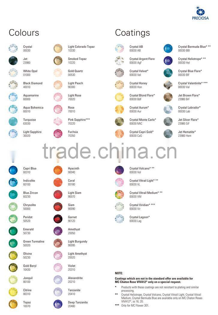 Original Precioa Flat Back Hotfix Glass Crystal,Art.438 11 612