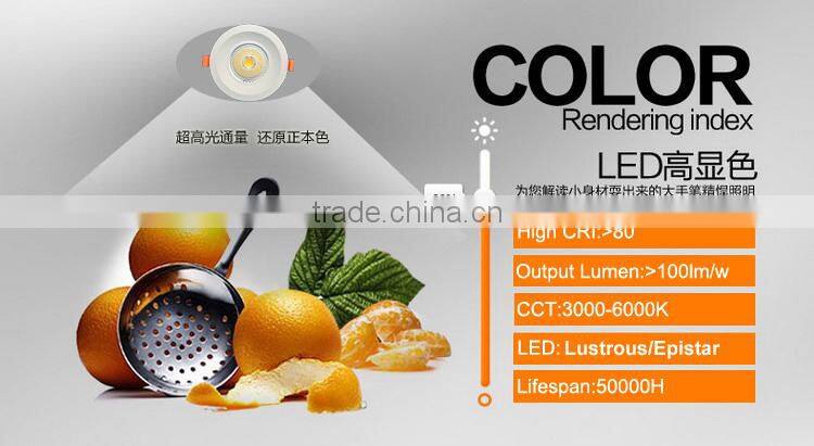 5'' Recessed cob led ceiling light 30W-45W for option High power high brightness led down lamp