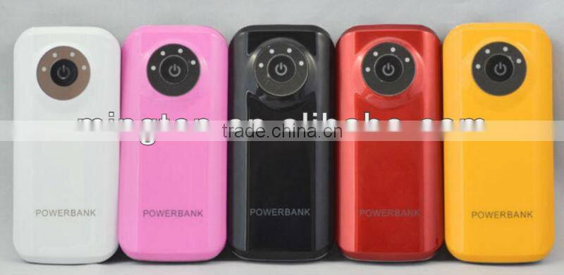 Metal Portable power bank 5600mah with led light