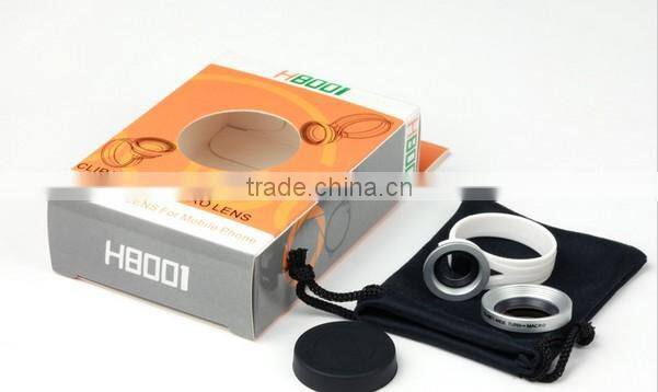 H8001 Clip Wide+Macro lens 0.67 Xlens for Mobile Phone and Samsung Iphone