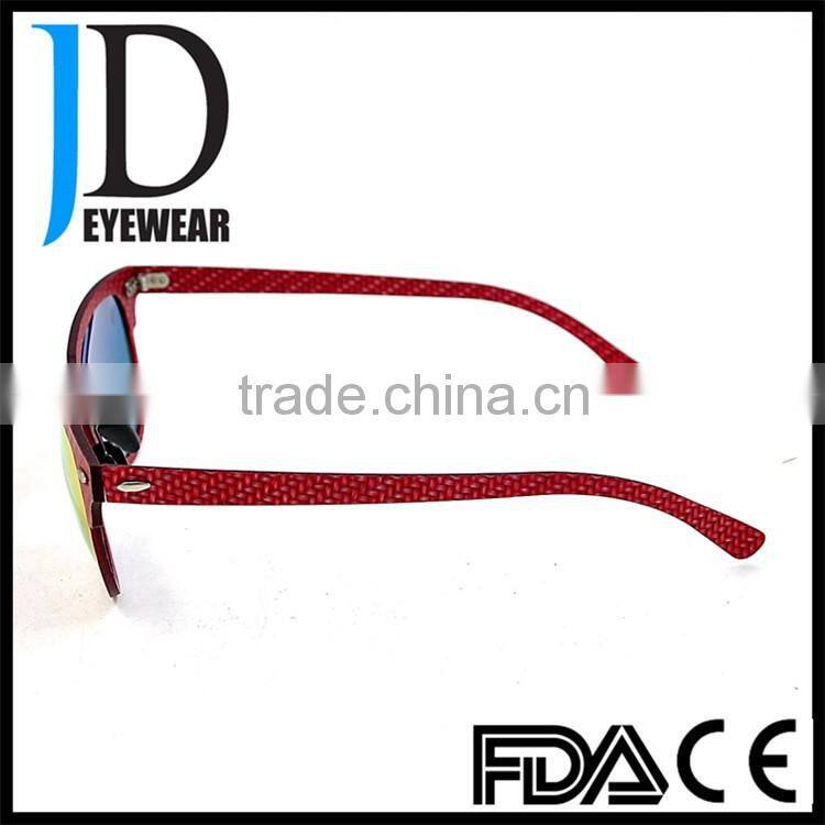old fashion high-tech look red carbon fiber sunglasses with custom logo