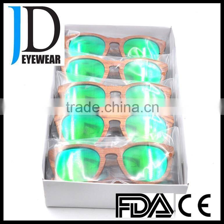 men women polarized fashion design wooden sun glasses with logo