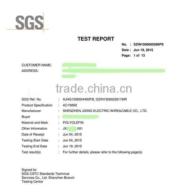 low voltage 5x6mm2 electrical cable with PVC insulation