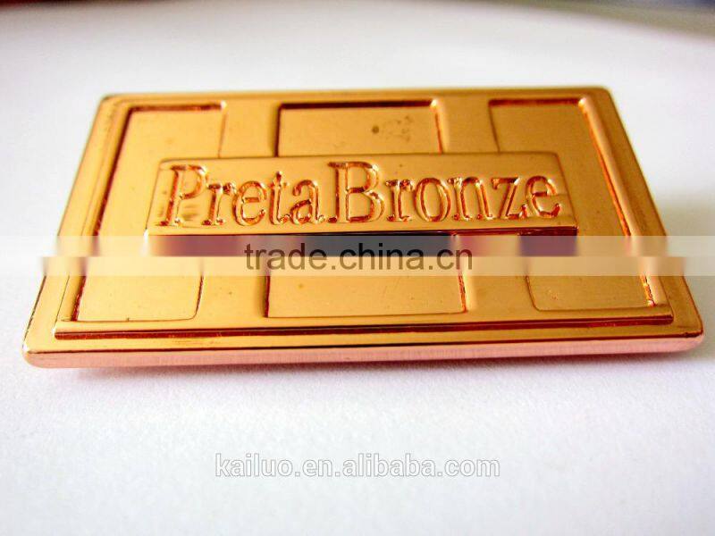 bright copper color metal label for sex lady jeans