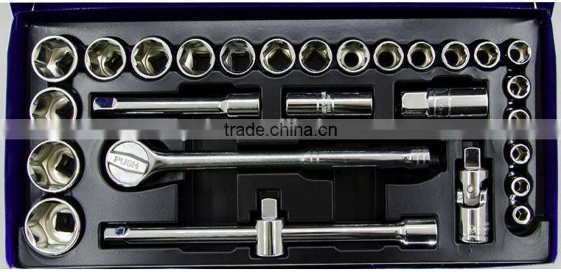 28 Pieces 12.5mm Series Hand Sleeve Tools Kit With Portable Case Socket Wrench Set