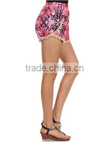 Fashion Women Printed Summer Casual Patchwork Pants Women Fashion High Waist Pants Women Short Pants Women Pants