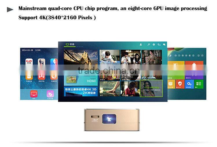2015 Fashinable Portable Theater Wireless Outdoor Camping Dlp Link 3d Home Theater 4K full hd 3d led projector