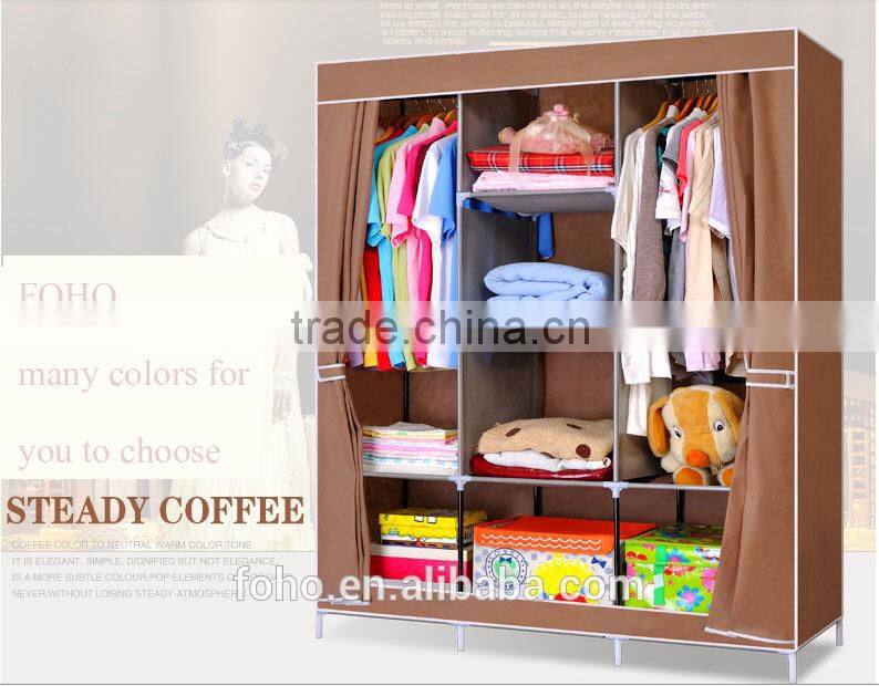 Folding wardrobe for bedroom designs diy cloth canvas wardrobe (FH-CS0505 )