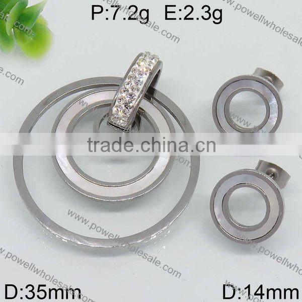 Fashion Hot 925 sun silver jewelry set round shape steel color