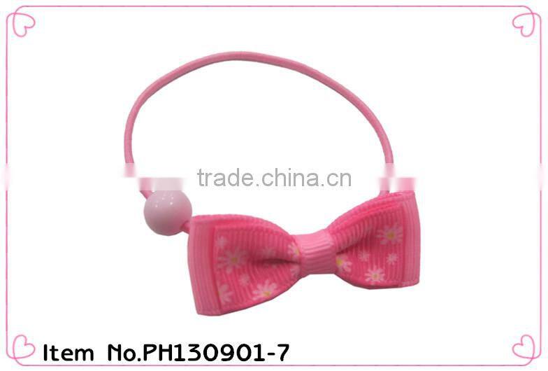 cute girls pink bowknot scrunchie with bow tie