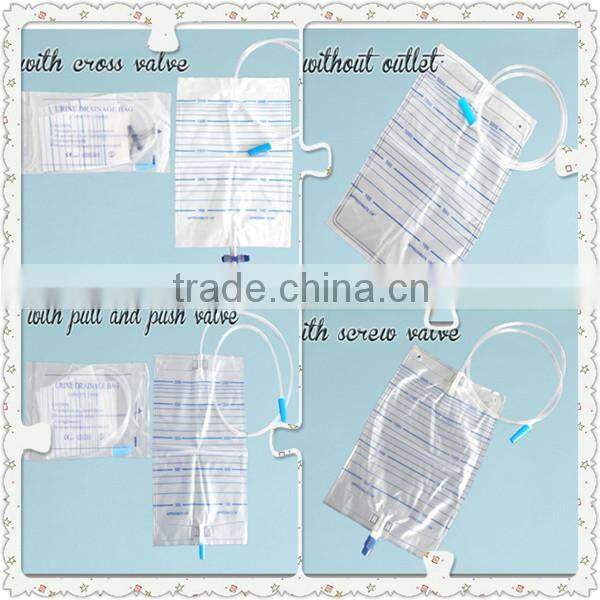 High Quality Cross Valve Hanger PVC Urine bag