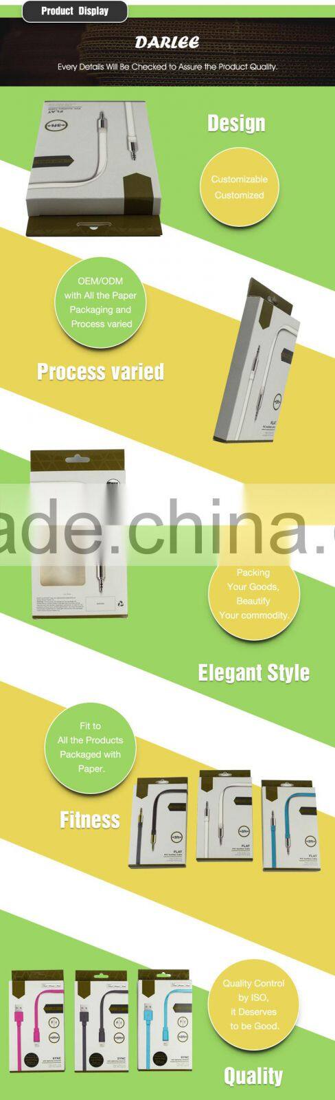 wholesale retail high quality paper box packaging for cable wall charger