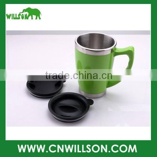 Cheap custom stainless steel thermal mug with handle