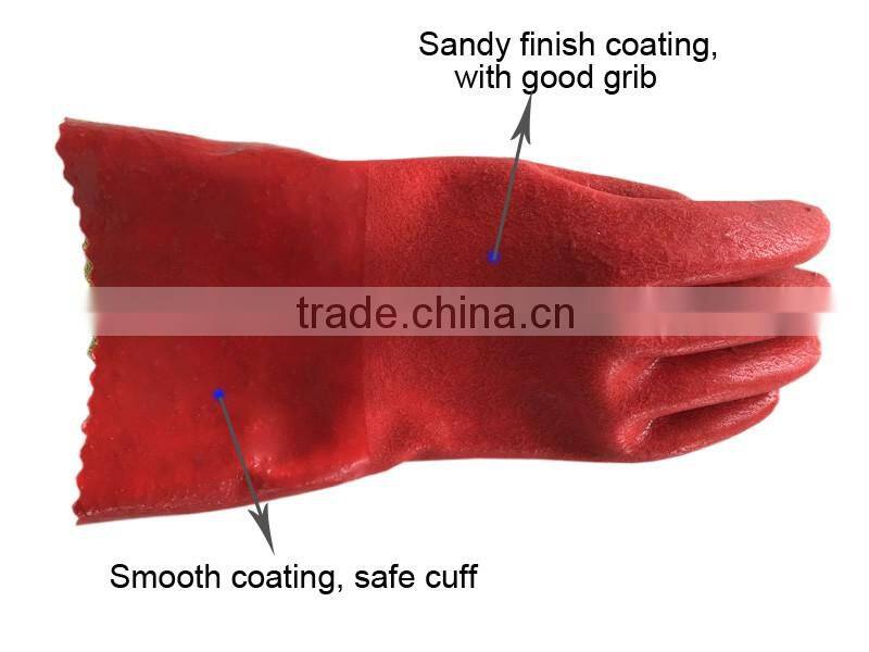 Professional design aramid liner PVC coated cut resistant gloves