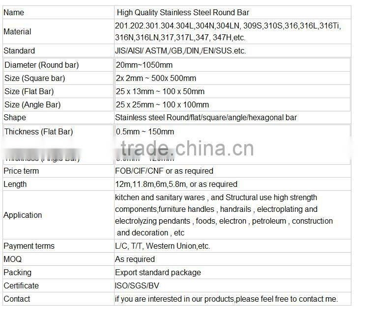 anealled AISI 304 stainless steel rod