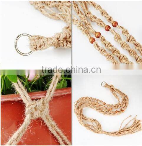 Wholesale 2016 Colorful Hanging Basket Plant Hanger Holders Large for Indoor and Outdoor Jute Rope 48 Inch