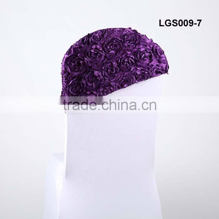 wholesale red polyester rosette chair sash